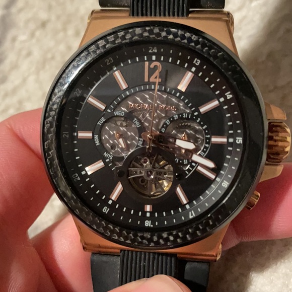 Michael Kors Dylan Rose Gold Carbon Fiber Watch - Picture 2 of 5